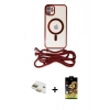 MARSİLYAN™- iPhone 11 Kılıf Eksen Özel Seri - Siyah Buffer Cam Ekran Koruyucu + Pers Alüminyum Kamera Lens - GD