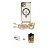 MARSİLYAN™- iPhone 11 Kılıf Eksen Özel Seri - Siyah Buffer Cam Ekran Koruyucu + Pers Alüminyum Kamera Lens - GD