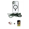 MARSİLYAN™- iPhone 11 Kılıf Eksen Özel Seri - Siyah Buffer Cam Ekran Koruyucu + Pers Alüminyum Kamera Lens - KI