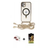 MARSİLYAN™- iPhone 11 Kılıf Eksen Özel Seri - Siyah Buffer Cam Ekran Koruyucu + Pers Alüminyum Kamera Lens - KI