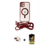 MARSİLYAN™- iPhone 11 Kılıf Eksen Özel Seri - Siyah Buffer Cam Ekran Koruyucu + Pers Alüminyum Kamera Lens - KI