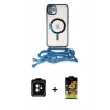 MARSİLYAN™- iPhone 11 Kılıf Eksen Özel Seri - Siyah Buffer Cam Ekran Koruyucu + PVD Metal Kamera Lens - TU