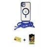 MARSİLYAN™- iPhone 11 Kılıf Eksen Özel Seri - Siyah Buffer Cam Ekran Koruyucu + Rainbow Kamera Lens Koruma Cam - KI