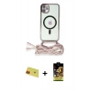 MARSİLYAN™- iPhone 11 Kılıf Eksen Özel Seri - Siyah Buffer Cam Ekran Koruyucu + Rainbow Kamera Lens Koruma Cam - KI