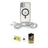 MARSİLYAN™- iPhone 11 Kılıf Eksen Özel Seri - Siyah Buffer Cam Ekran Koruyucu + Rainbow Kamera Lens Koruma Cam - KI