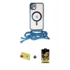 MARSİLYAN™- iPhone 11 Kılıf Eksen Özel Seri - Siyah Buffer Cam Ekran Koruyucu + Rainbow Kamera Lens Koruma Cam - KI