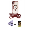 MARSİLYAN™- iPhone 11 Kılıf Eksen Özel Seri - Siyah Buffer Cam Ekran Koruyucu + Raze Metal Kamera Lens - MR