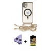 MARSİLYAN™- iPhone 11 Kılıf Eksen Özel Seri - Siyah Buffer Cam Ekran Koruyucu + Raze Metal Kamera Lens - MR