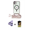 MARSİLYAN™- iPhone 11 Kılıf Eksen Özel Seri - Siyah Buffer Cam Ekran Koruyucu + Raze Metal Kamera Lens - MR