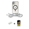 MARSİLYAN™- iPhone 11 Kılıf Eksen Özel Seri - Siyah Buffer Cam Ekran Koruyucu + Renkli Kamera Lens Koruma Cam - SI