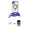 MARSİLYAN™- iPhone 11 Kılıf Eksen Özel Seri - Siyah Buffer Cam Ekran Koruyucu + Renkli Kamera Lens Koruma Cam - SI