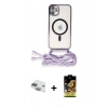 MARSİLYAN™- iPhone 11 Kılıf Eksen Özel Seri - Siyah Buffer Cam Ekran Koruyucu + Yeşil Pers Alüminyum Kamera Lens
