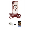 MARSİLYAN™- iPhone 11 Kılıf Eksen Özel Seri - Siyah Buffer Hayalet Cam Ekran Koruyucu + Pers Alüminyum Kamera Lens - GD