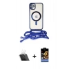 MARSİLYAN™- iPhone 11 Kılıf Eksen Özel Seri - Siyah Buffer Hayalet Cam Ekran Koruyucu + Kamera Lens Koruma Cam - SF