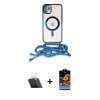 MARSİLYAN™- iPhone 11 Kılıf Eksen Özel Seri - Siyah Buffer Hayalet Cam Ekran Koruyucu + Kamera Lens Koruma Cam - SF