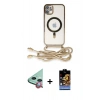 MARSİLYAN™- iPhone 11 Kılıf Eksen Özel Seri - Siyah Buffer Hayalet Cam Ekran Koruyucu + Raze Metal Kamera Lens - KI