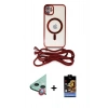 MARSİLYAN™- iPhone 11 Kılıf Eksen Özel Seri - Siyah Buffer Hayalet Cam Ekran Koruyucu + Raze Metal Kamera Lens - KI