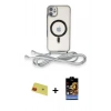 MARSİLYAN™- iPhone 11 Kılıf Eksen Özel Seri - Siyah Buffer Hayalet Cam Ekran Koruyucu + Rainbow Kamera Lens Koruma Cam - KI