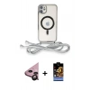 MARSİLYAN™- iPhone 11 Kılıf Eksen Özel Seri - Siyah Buffer Hayalet Cam Ekran Koruyucu + Raze Metal Kamera Lens - SH