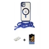 MARSİLYAN™- iPhone 11 Kılıf Eksen Özel Seri - Siyah Buffer Hayalet Cam Ekran Koruyucu + Turuncu Renkli Kamera Lens Koruma Cam