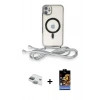 MARSİLYAN™- iPhone 11 Kılıf Eksen Özel Seri - Siyah Buffer Hayalet Cam Ekran Koruyucu + Pers Alüminyum Kamera Lens - YL