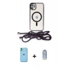 MARSİLYAN™- iPhone 11 Kılıf Eksen Özel Seri - Siyah Joko Magic 5D Cam + Neon Fosforlu Kamera Lens - YL