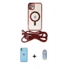MARSİLYAN™- iPhone 11 Kılıf Eksen Özel Seri - Siyah Joko Magic 5D Cam + Neon Fosforlu Kamera Lens - YL