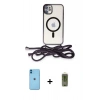 MARSİLYAN™- iPhone 11 Kılıf Eksen Özel Seri - Siyah Joko Magic 5D Hayalet Cam + Neon Fosforlu Kamera Lens - MI