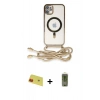 MARSİLYAN™- iPhone 11 Kılıf Eksen Özel Seri - Siyah Joko Magic 5D Hayalet Cam + Rainbow Kamera Lens Koruma Cam - KI