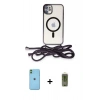 MARSİLYAN™- iPhone 11 Kılıf Eksen Özel Seri - Siyah Joko Magic 5D Hayalet Cam + Neon Fosforlu Kamera Lens - YL