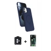 MARSİLYAN™- iPhone 11 Kılıf İz Işık Koleksiyonu - Şeffaf 360 Full Body Arka Koruyucu + PVD Metal Kamera Lens - MI