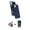 MARSİLYAN™- iPhone 11 Kılıf İz Işık Koleksiyonu - Şeffaf 360 Full Body Arka Koruyucu + Raze Metal Kamera Lens - SH
