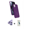 MARSİLYAN™- iPhone 11 Kılıf İz Işık Koleksiyonu - Şeffaf Pasifik Cam Ekran Koruyucu + Raze Metal Kamera Lens - MR
