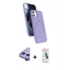 MARSİLYAN™- iPhone 11 Kılıf İz Işık Koleksiyonu - Şeffaf Pasifik Cam Ekran Koruyucu + Raze Metal Kamera Lens - MR