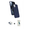 MARSİLYAN™- iPhone 11 Kılıf İz Işık Koleksiyonu - Şeffaf Pasifik Cam Ekran Koruyucu + Pers Alüminyum Kamera Lens - LT