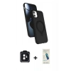 MARSİLYAN™- iPhone 11 Kılıf İz Işık Koleksiyonu - Şeffaf Pasifik Cam Ekran Koruyucu + PVD Metal Kamera Lens - SH