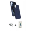 MARSİLYAN™- iPhone 11 Kılıf İz Işık Koleksiyonu - Şeffaf Pasifik Cam Ekran Koruyucu + Pers Alüminyum Kamera Lens - YL