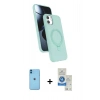 MARSİLYAN™- iPhone 11 Kılıf İz Işık Koleksiyonu - Şeffaf Royal Nano Ekran Koruyucu + Neon Fosforlu Kamera Lens - MI