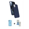 MARSİLYAN™- iPhone 11 Kılıf İz Işık Koleksiyonu - Şeffaf Royal Nano Ekran Koruyucu + Neon Fosforlu Kamera Lens - MI