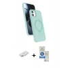 MARSİLYAN™- iPhone 11 Kılıf İz Işık Koleksiyonu - Şeffaf Royal Nano Ekran Koruyucu + Renkli Kamera Lens Koruma Cam - PE