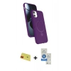 MARSİLYAN™- iPhone 11 Kılıf İz Işık Koleksiyonu - Şeffaf Royal Nano Ekran Koruyucu + Rainbow Kamera Lens Koruma Cam - KI