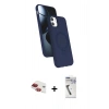 MARSİLYAN™- iPhone 11 Kılıf İz Işık Koleksiyonu - Şeffaf Uv Polymer Nano Ekran Koruyucu + Pers Alüminyum Kamera Lens - KI