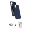 MARSİLYAN™- iPhone 11 Kılıf İz Işık Koleksiyonu - Şeffaf Uv Polymer Nano Ekran Koruyucu + Pers Alüminyum Kamera Lens - YL