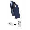 MARSİLYAN™- iPhone 11 Kılıf İz Işık Koleksiyonu - Şeffaf Uv Polymer Nano Ekran Koruyucu + Pers Alüminyum Kamera Lens - GD