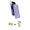 MARSİLYAN™- iPhone 11 Kılıf İz Işık Koleksiyonu - Şeffaf Uv Polymer Nano Ekran Koruyucu + Rainbow Kamera Lens Koruma Cam - KI