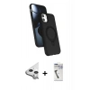 MARSİLYAN™- iPhone 11 Kılıf İz Işık Koleksiyonu - Şeffaf Uv Polymer Nano Ekran Koruyucu + Raze Metal Kamera Lens - GS