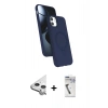MARSİLYAN™- iPhone 11 Kılıf İz Işık Koleksiyonu - Şeffaf Uv Polymer Nano Ekran Koruyucu + Raze Metal Kamera Lens - GS