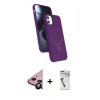 MARSİLYAN™- iPhone 11 Kılıf İz Işık Koleksiyonu - Şeffaf Uv Polymer Nano Ekran Koruyucu + Raze Metal Kamera Lens - SH