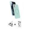MARSİLYAN™- iPhone 11 Kılıf İz Işık Koleksiyonu - Şeffaf Uv Polymer Nano Ekran Koruyucu + Raze Metal Kamera Lens - GS