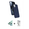 MARSİLYAN™- iPhone 11 Kılıf İz Işık Koleksiyonu - Şeffaf Uv Polymer Nano Ekran Koruyucu + Raze Metal Kamera Lens - MI